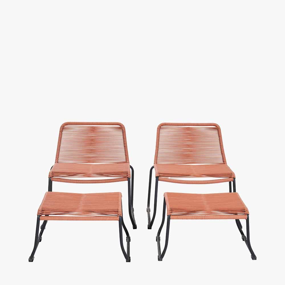 Pang Terracotta 4 Piece Hocker Set.