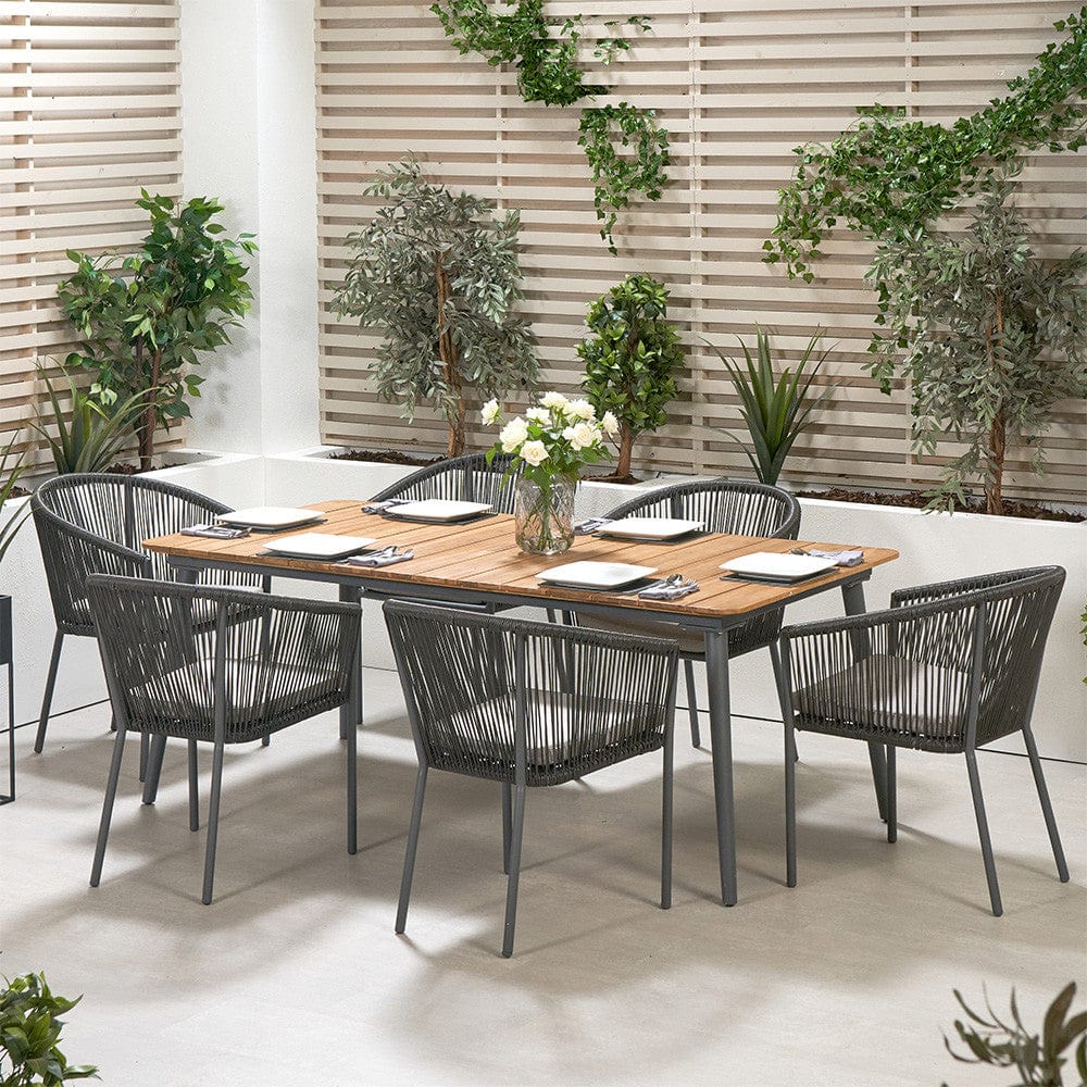 Pacific Lifestyle Outdoors Reims Dining Set Grey House of Isabella UK