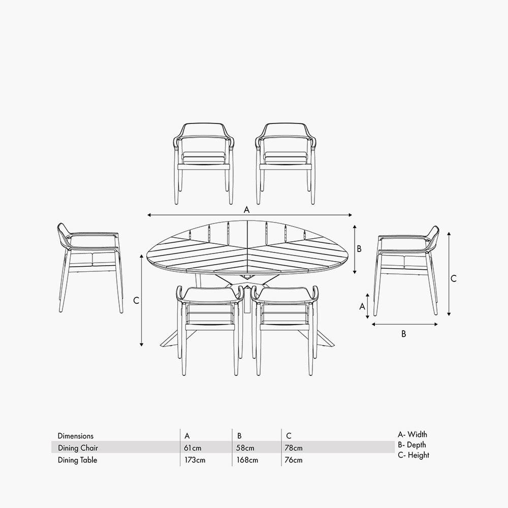 Reuleaux / Salita Outdoor 6 Seater Dining Set.
