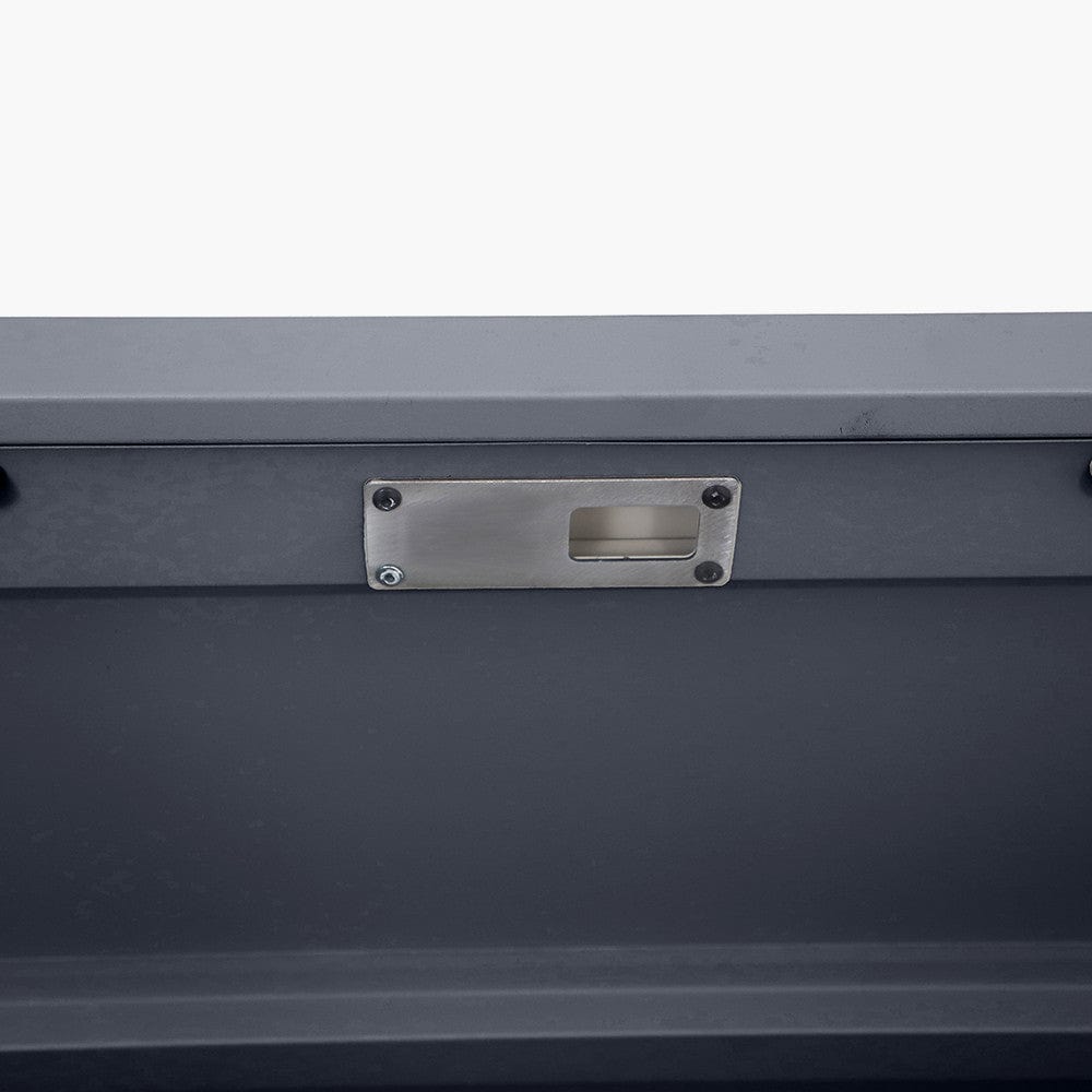 Rhode Island Large Galvanised Steel Cushion Box Anthracite.