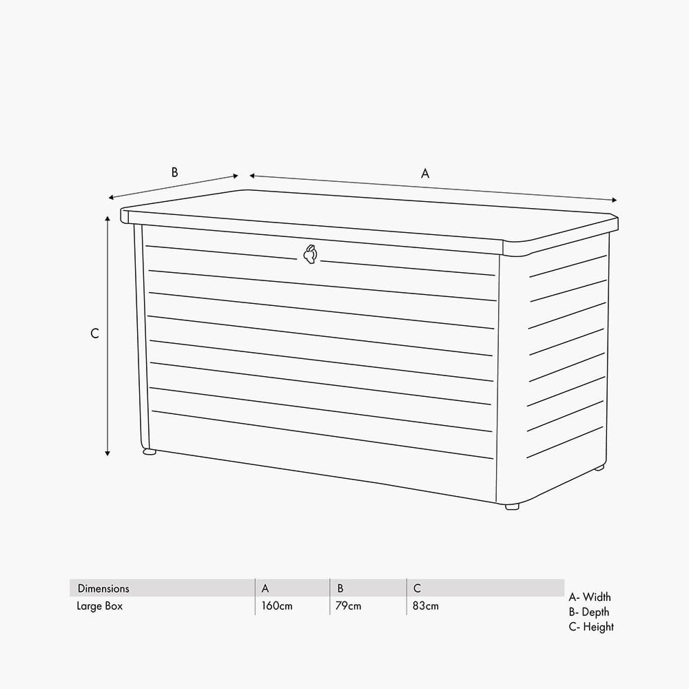 Rhode Island Large Galvanised Steel Cushion Box Anthracite.