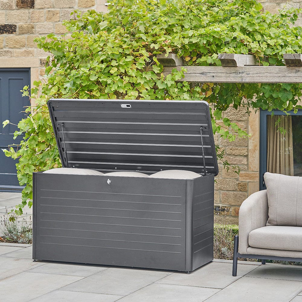 Rhode Island Large Galvanised Steel Cushion Box Anthracite.