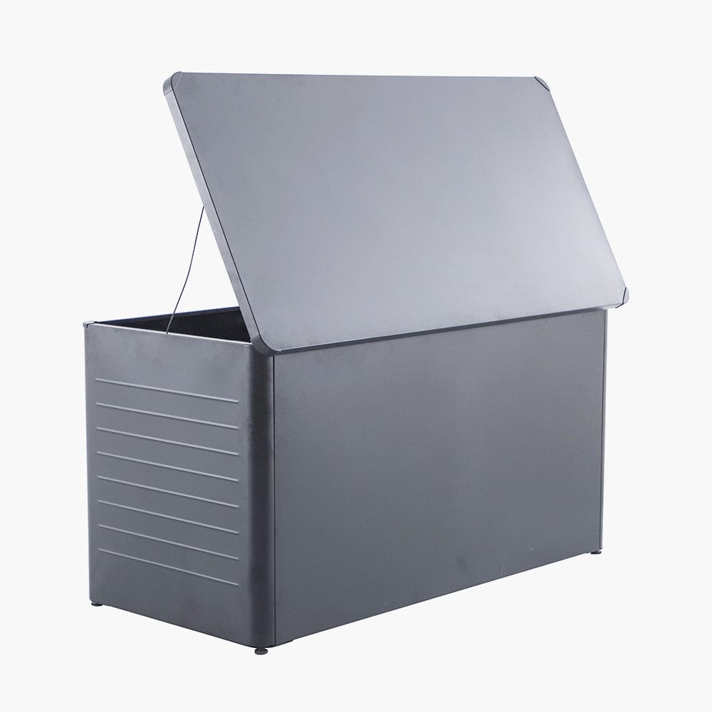 Rhode Island Large Galvanised Steel Cushion Box Anthracite.