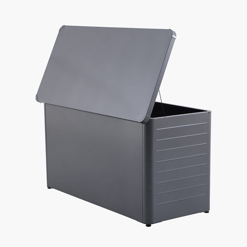 Pacific Lifestyle Outdoors Rhode Island Large Galvanised Steel Cushion Box Black House of Isabella UK