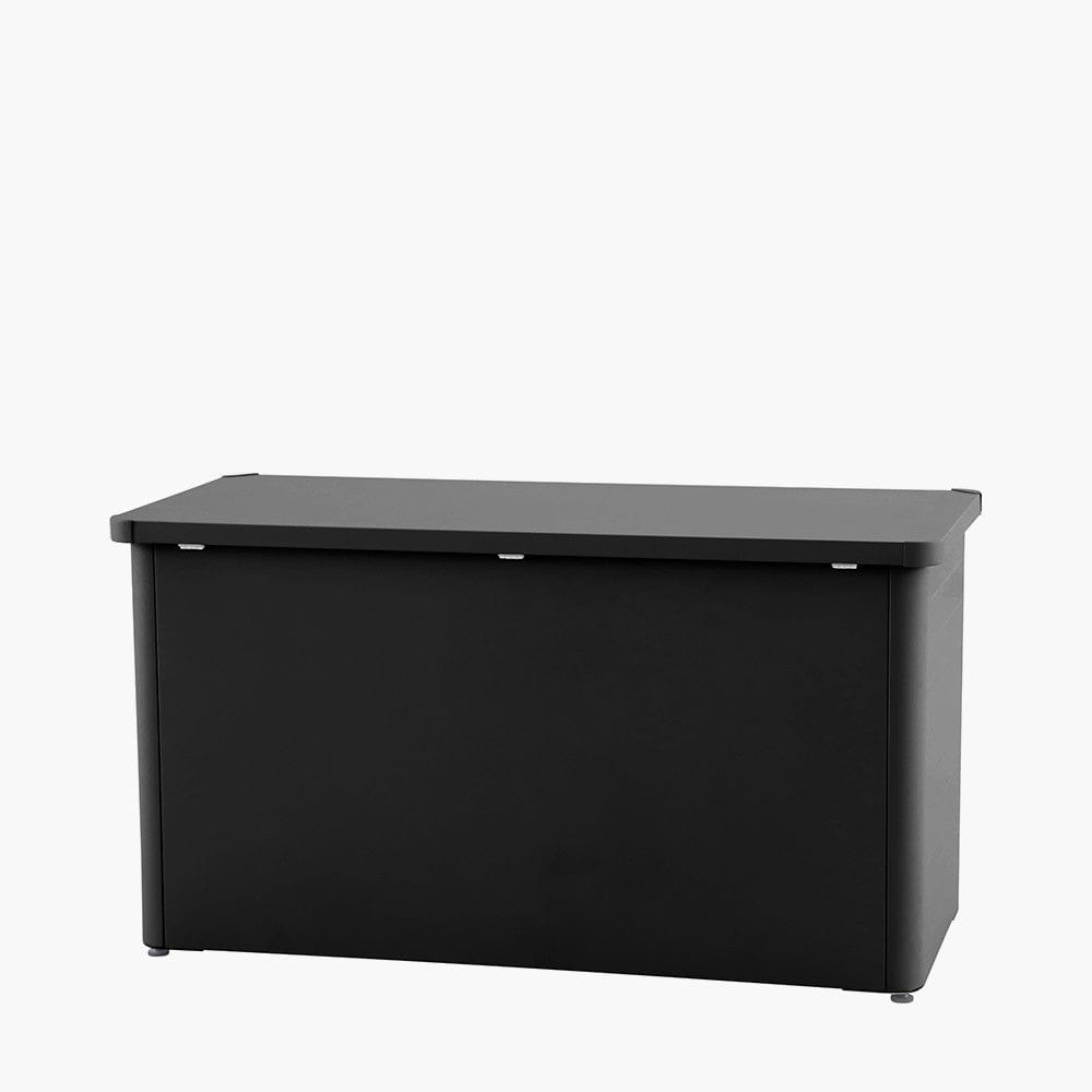 Rhode Island Small Galvanised Steel Cushion Box Black.
