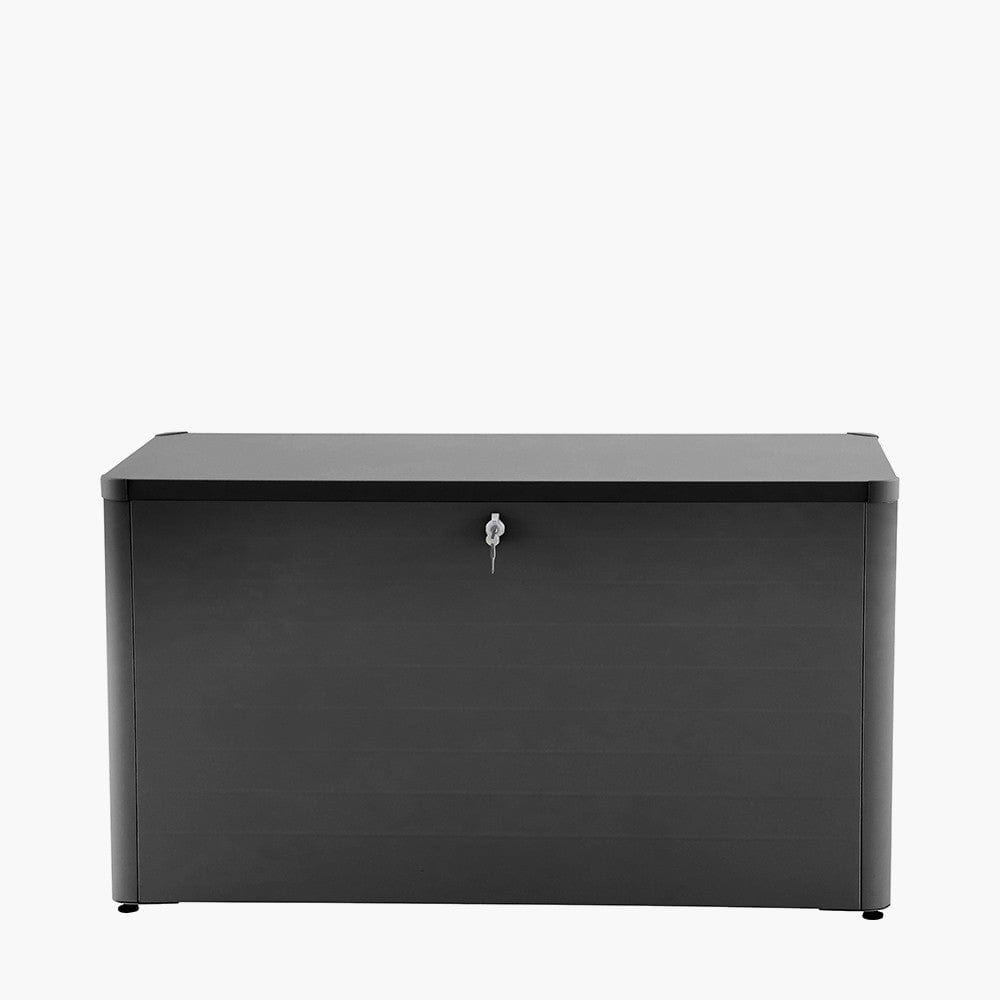 Rhode Island Small Galvanised Steel Cushion Box Black.