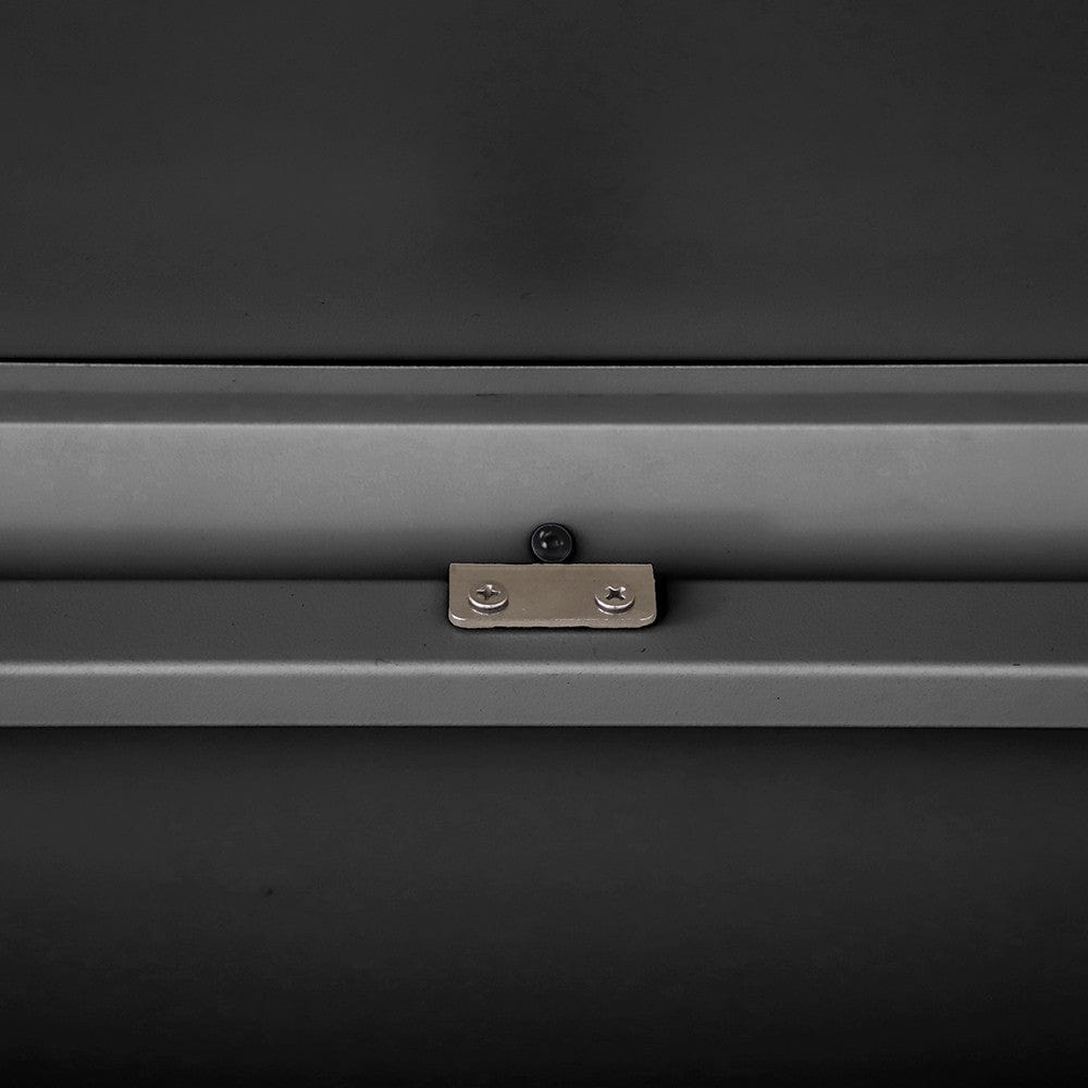 Rhode Island Small Galvanised Steel Cushion Box Black.