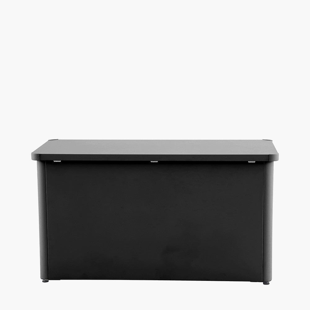 Rhode Island Small Galvanised Steel Cushion Box Black.