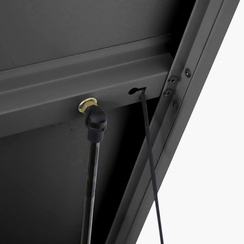 Rhode Island Small Galvanised Steel Cushion Box Black.