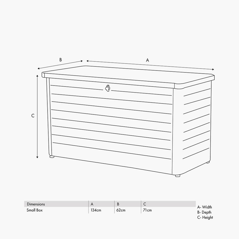 Rhode Island Small Galvanised Steel Cushion Box Black.