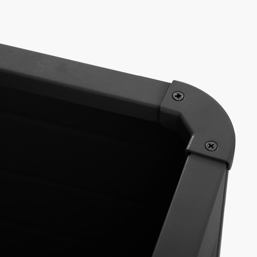 Rhode Island Small Galvanised Steel Cushion Box Black.