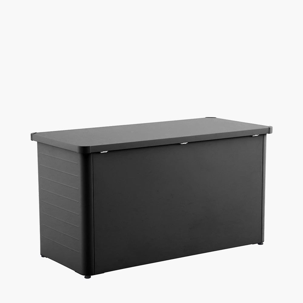 Rhode Island Small Galvanised Steel Cushion Box Black.