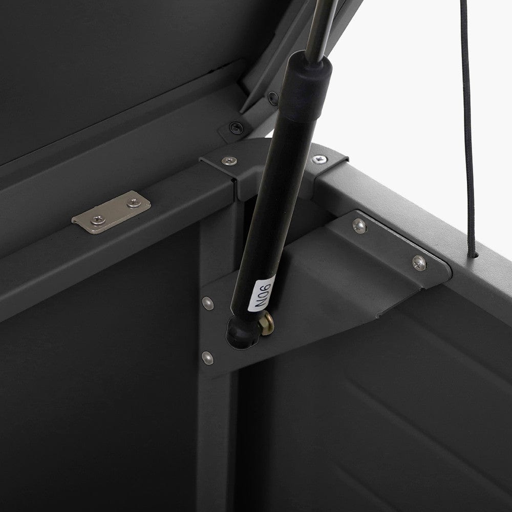 Rhode Island Small Galvanised Steel Cushion Box Black.