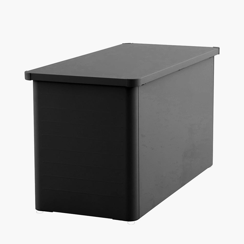 Rhode Island Small Galvanised Steel Cushion Box Black.