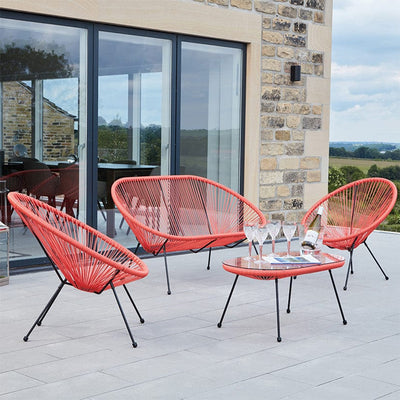 Pacific Lifestyle Outdoors Rio Red Outdoor Seating Set House of Isabella UK