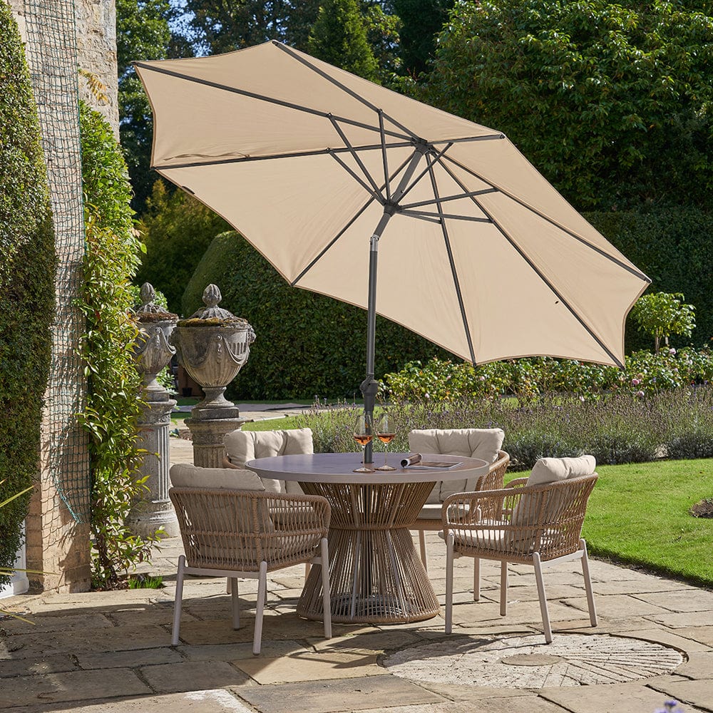 Pacific Lifestyle Outdoors Riva 2.5m Round Champagne Parasol House of Isabella UK