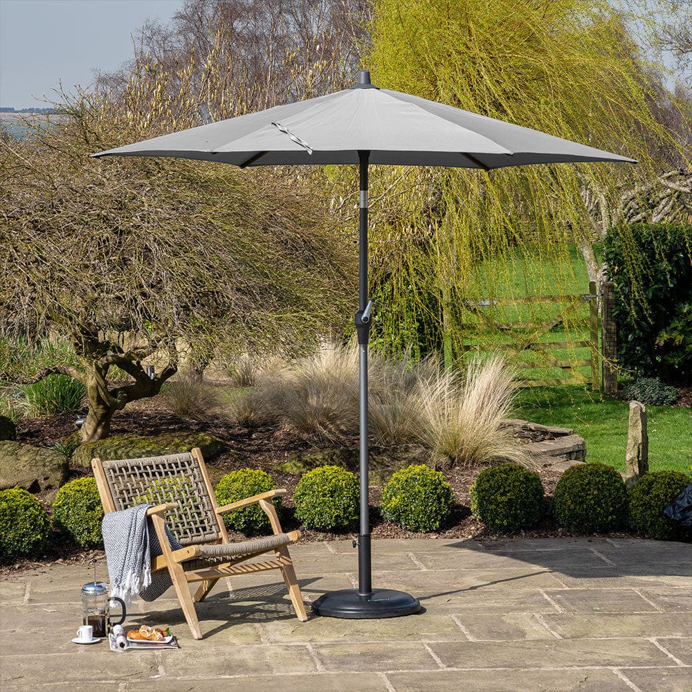 Riva 2.5m Round Luna Grey Parasol.