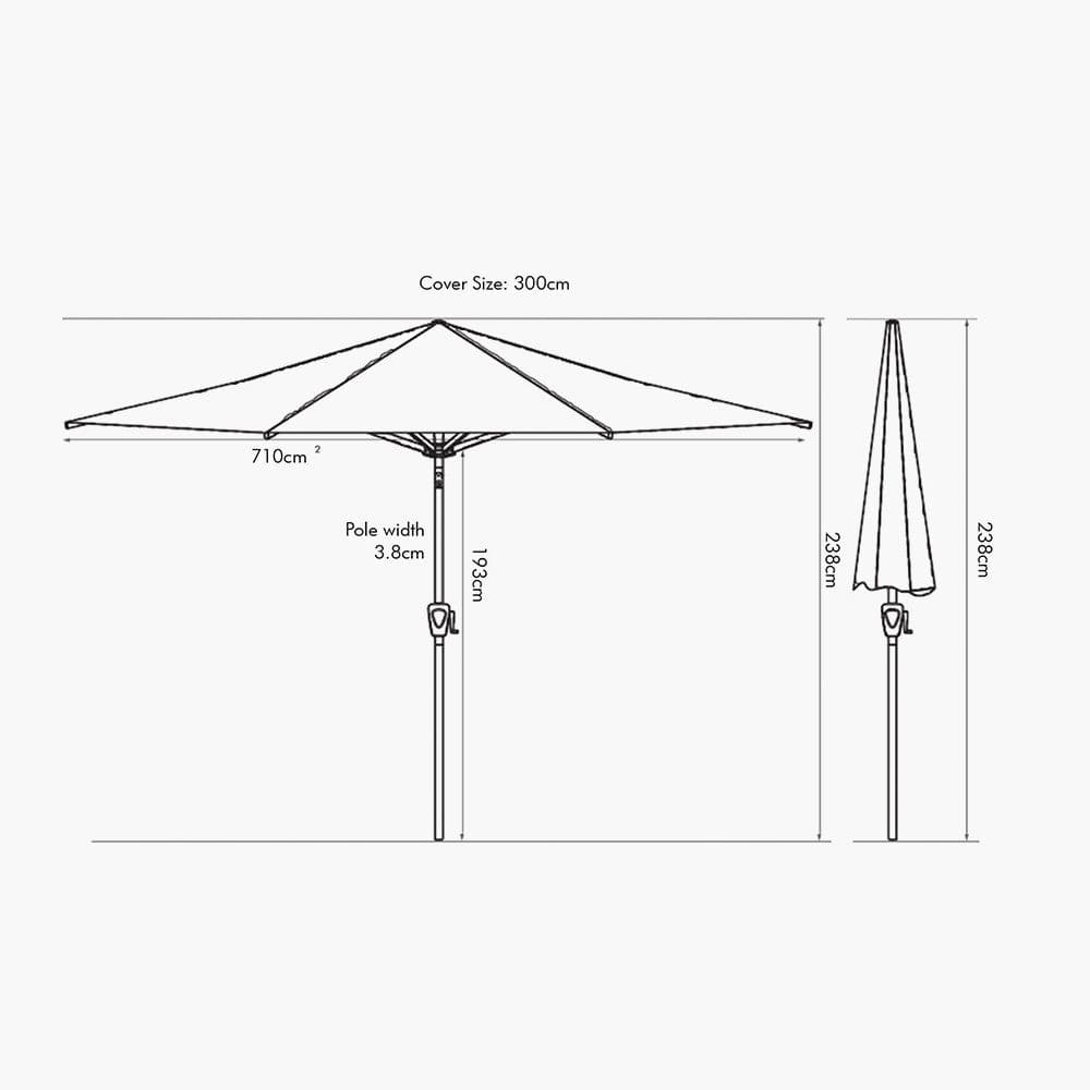 Riva 3m Round Anthracite Parasol.