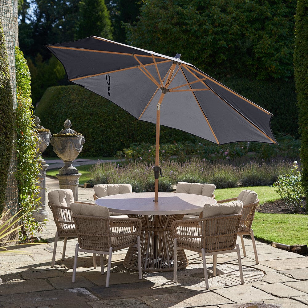 Riva Teak 3m Round Anthracite Parasol.