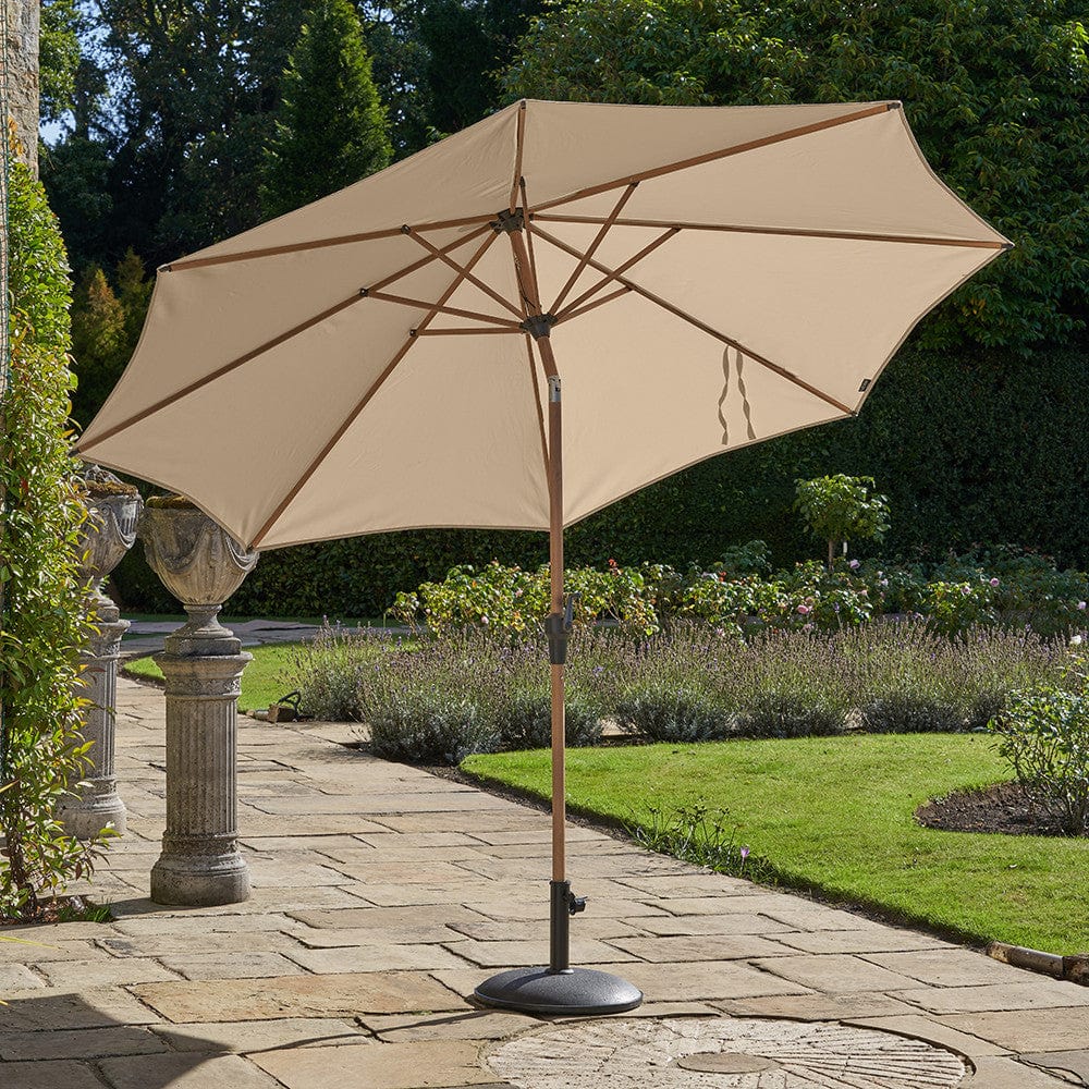 Riva Teak 3m Round Champagne Parasol.