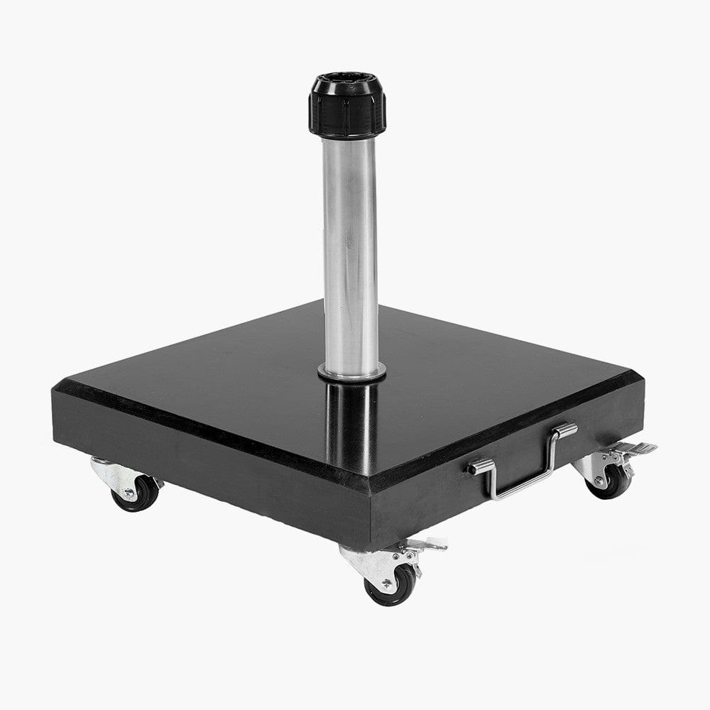Rome Polished Black Granite 40KG Wheeled Parasol Base.