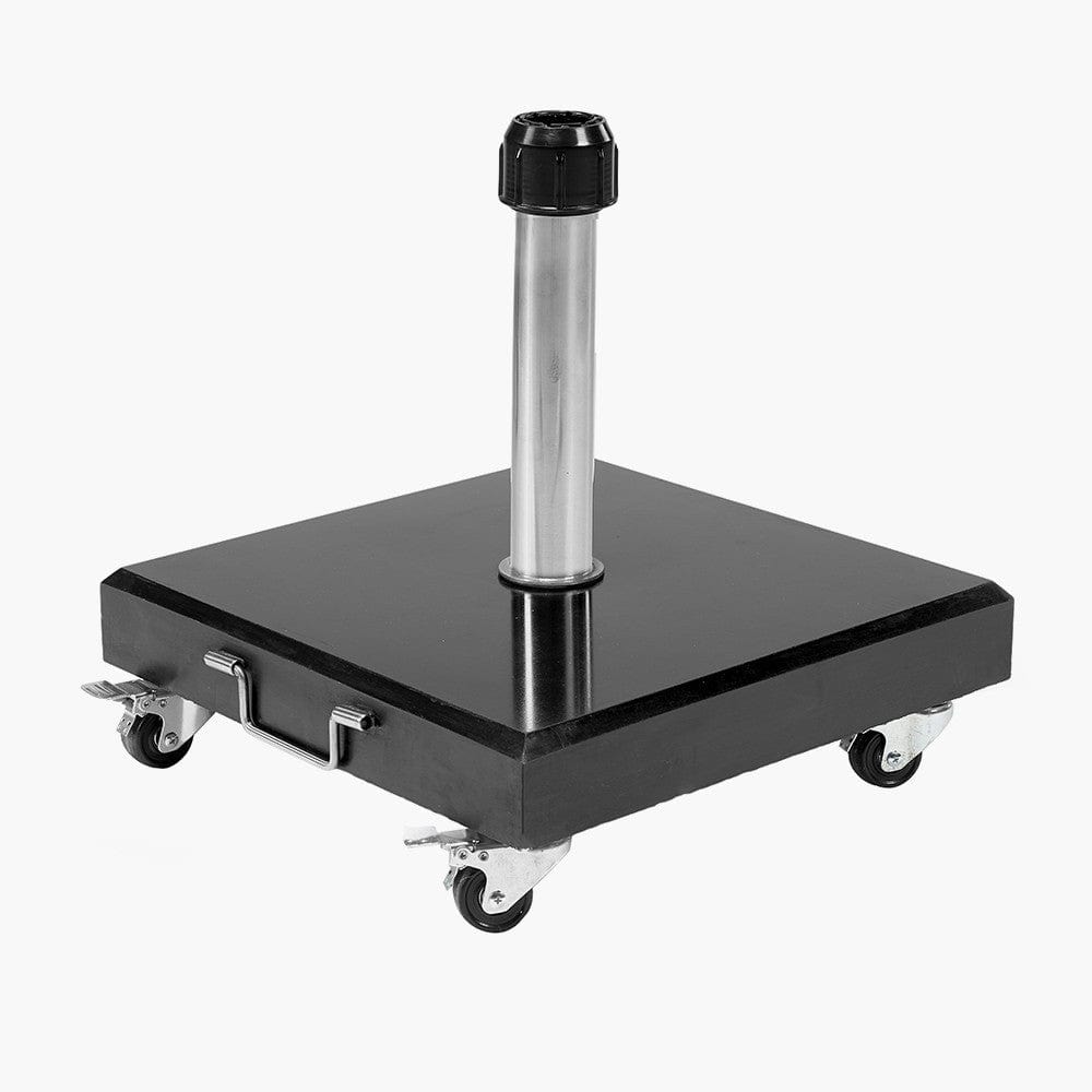 Rome Polished Black Granite 40KG Wheeled Parasol Base.