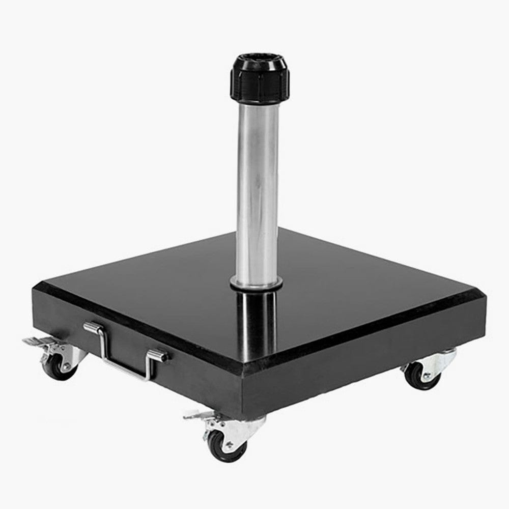 Rome Polished Black Granite 60KG Wheeled Parasol Base.