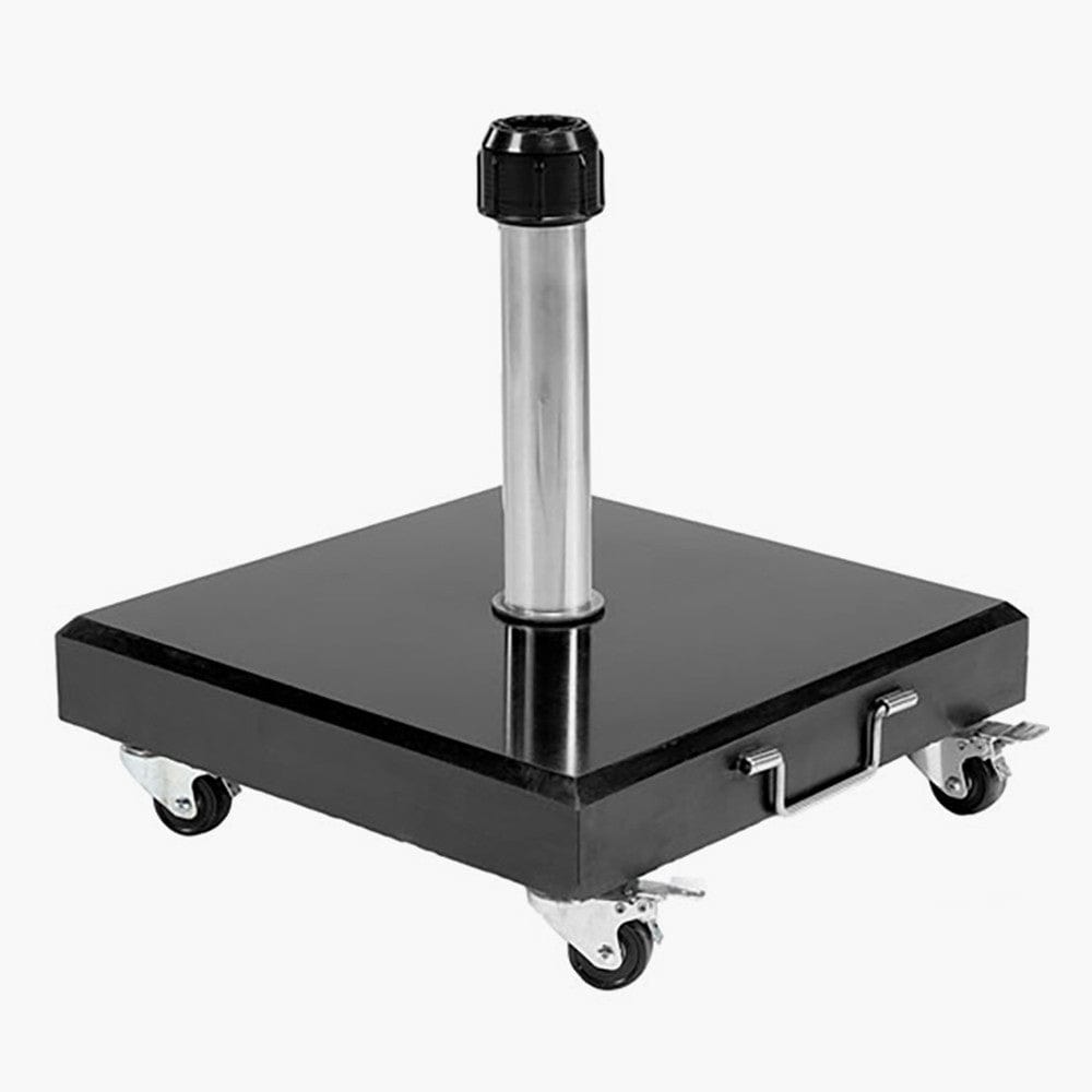 Rome Polished Black Granite 60KG Wheeled Parasol Base.