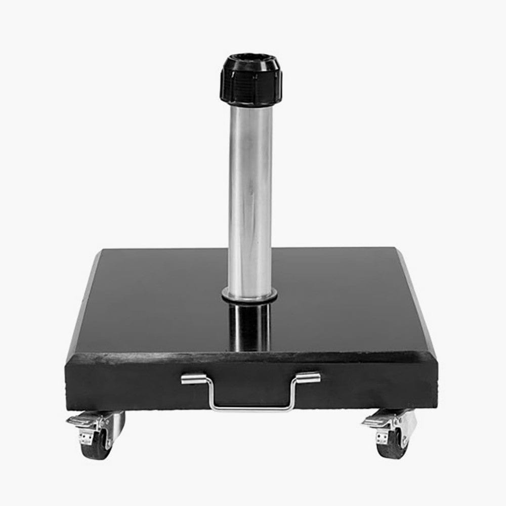 Rome Polished Black Granite 60KG Wheeled Parasol Base.
