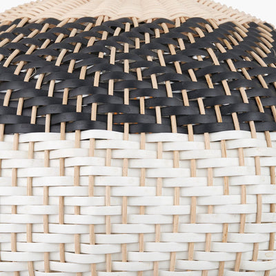 Pacific Lifestyle Outdoors Rowan Natural Rattan Black and White Woven Pendant House of Isabella UK