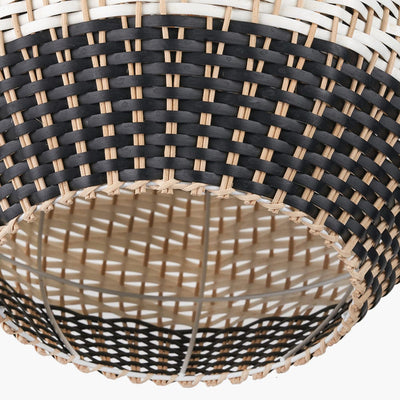 Pacific Lifestyle Outdoors Rowan Natural Rattan Black and White Woven Pendant House of Isabella UK