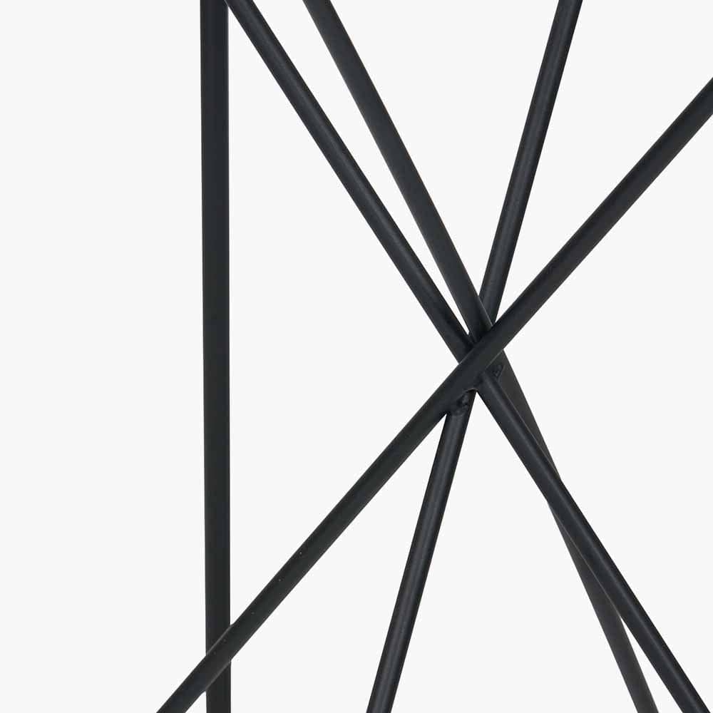 Roxy Glass and Black Metal Side Table.