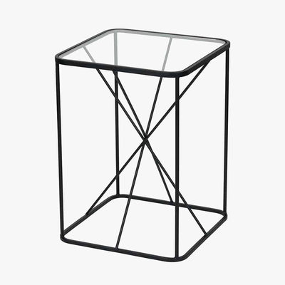 Pacific Lifestyle Outdoors Roxy Glass and Black Metal Side Table House of Isabella UK