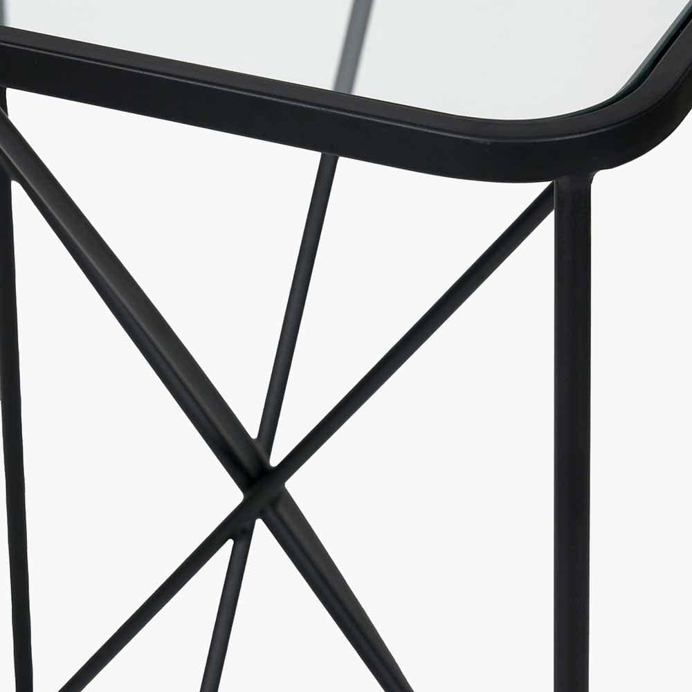 Pacific Lifestyle Outdoors Roxy Glass and Black Metal Side Table House of Isabella UK