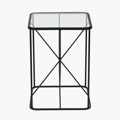 Pacific Lifestyle Outdoors Roxy Glass and Black Metal Side Table House of Isabella UK