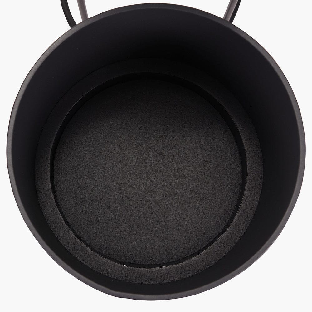 S/2 Graphite Metal Circular Planters.