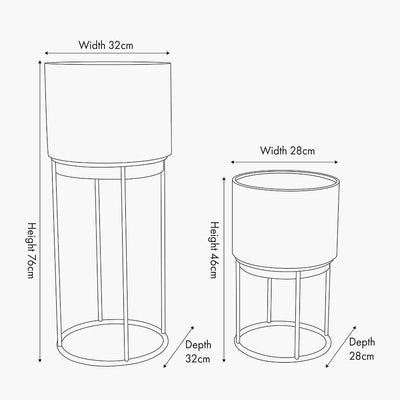 Pacific Lifestyle Outdoors S/2 Graphite Metal Circular Planters House of Isabella UK