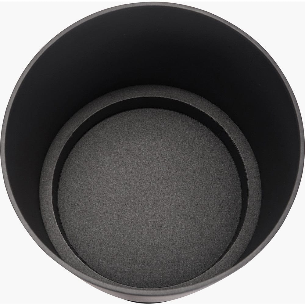 S/2 Graphite Metal Circular Planters.