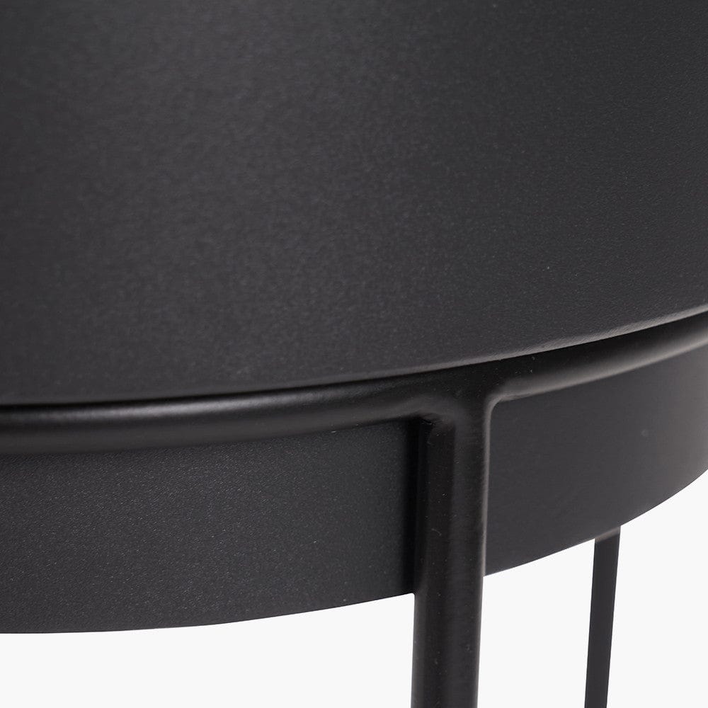 S/2 Graphite Metal Circular Planters.