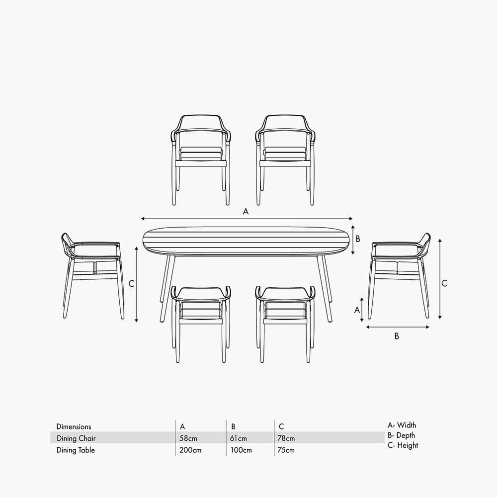 Pacific Lifestyle Outdoors Salita Outdoor 6 Seater Dining Set House of Isabella UK