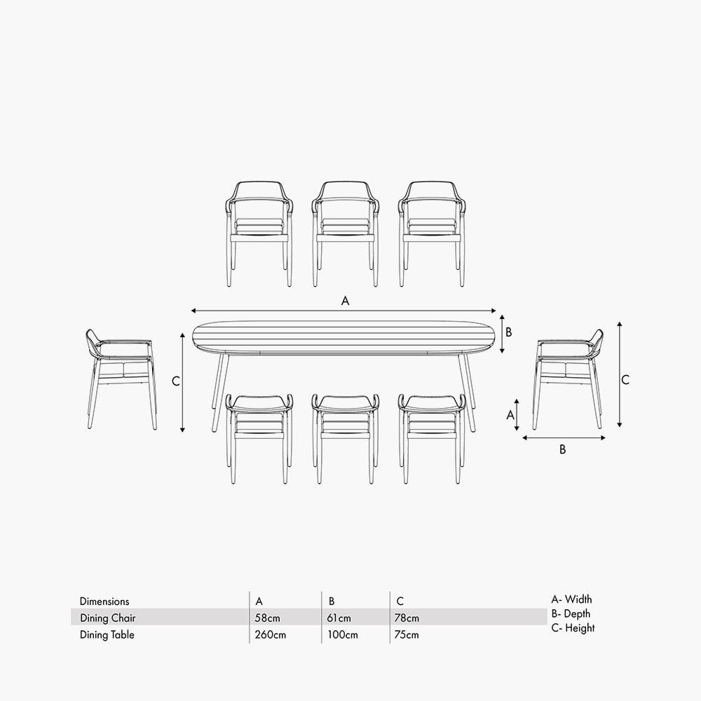 Salita Outdoor 8 Seater Dining Set.