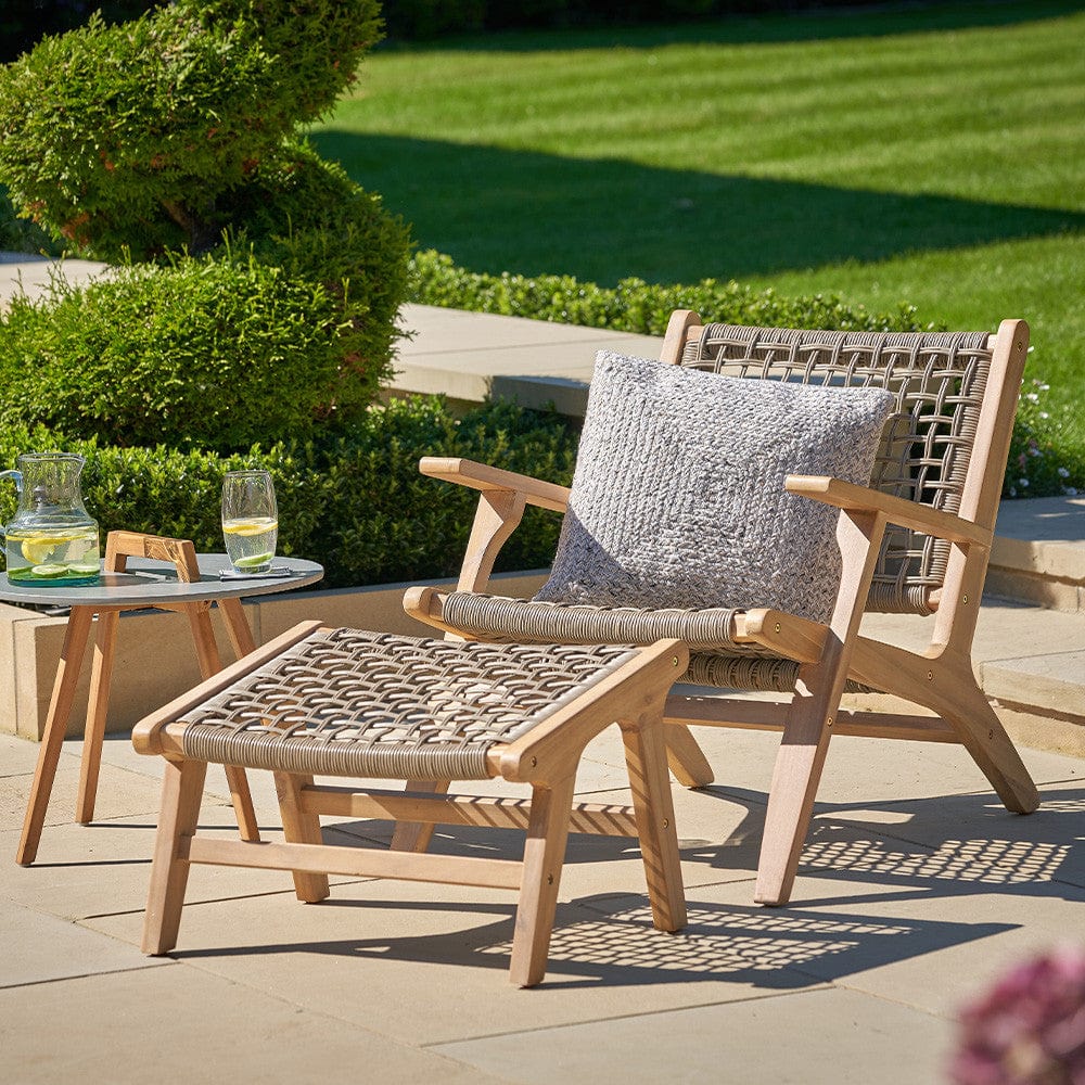 Sesto Outdoor Chair and Hocker Set.