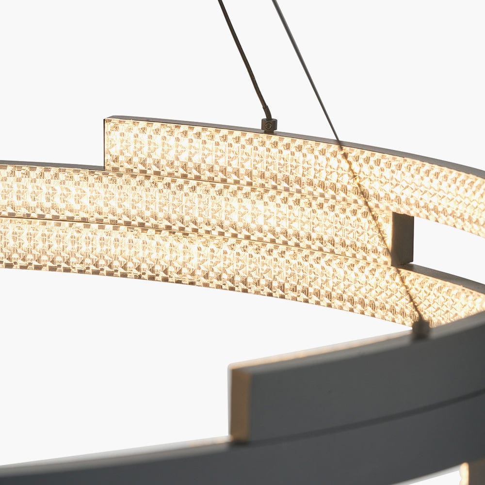 Sienna Black Metal LED Ring Pendant.