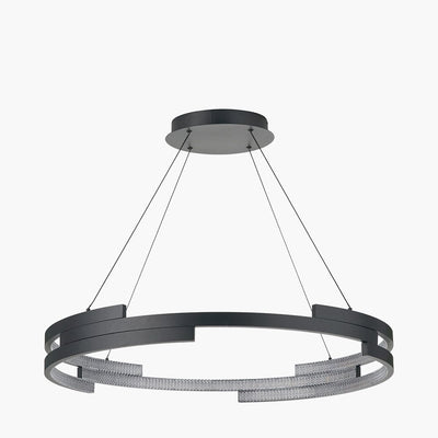 Pacific Lifestyle Outdoors Sienna Black Metal LED Ring Pendant House of Isabella UK