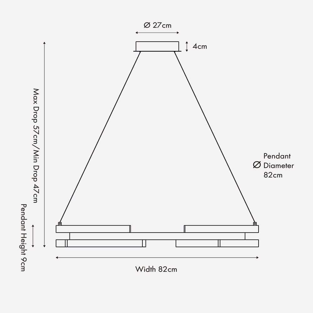 Sienna Black Metal LED Ring Pendant.