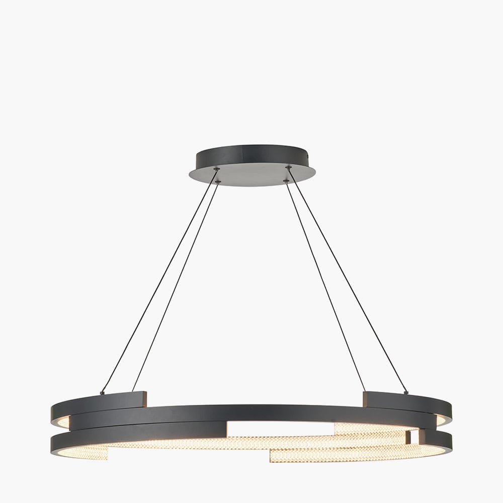 Sienna Black Metal LED Ring Pendant.