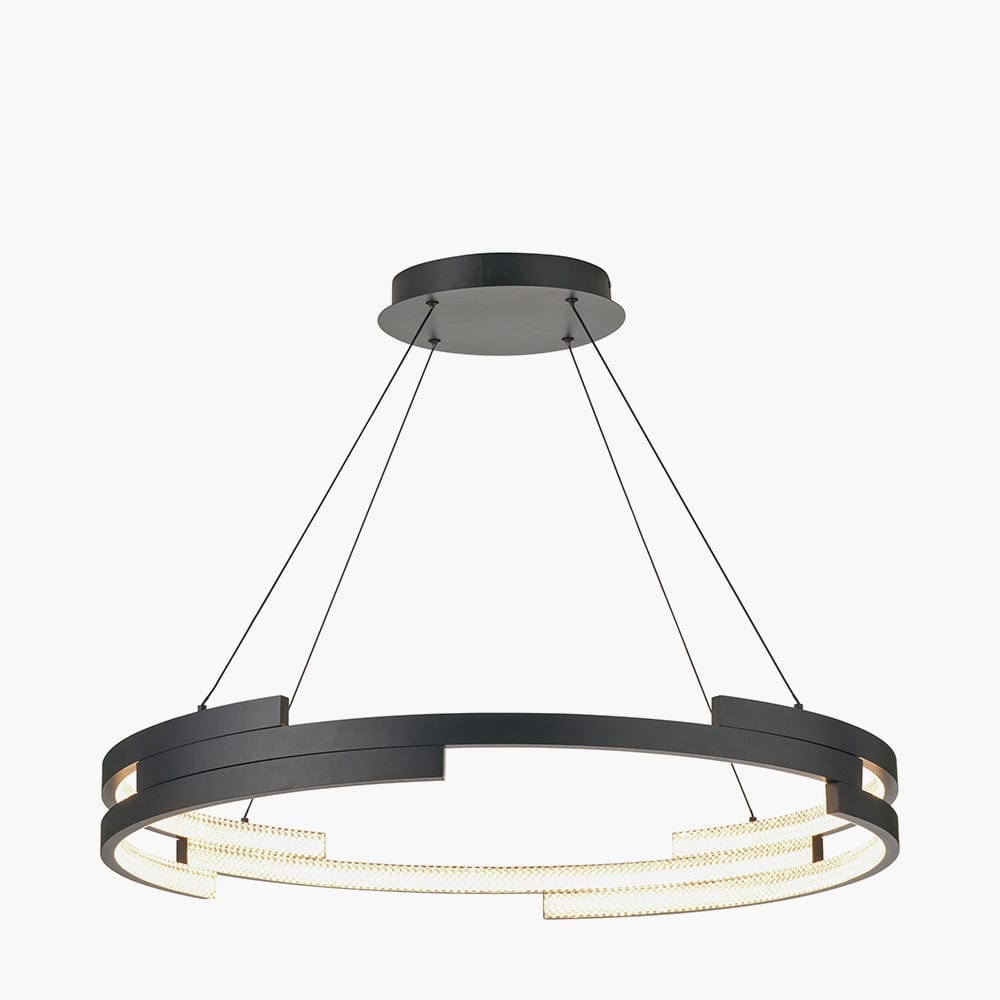 Sienna Black Metal LED Ring Pendant.