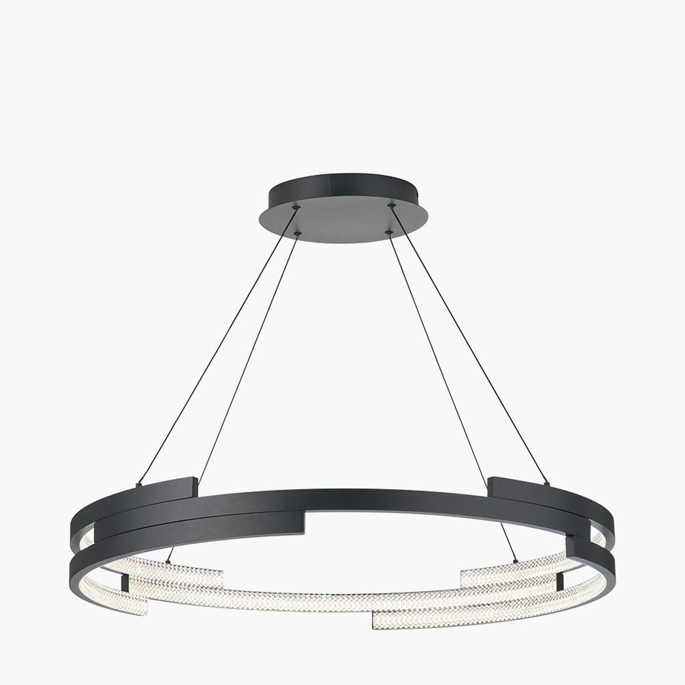 Sienna Black Metal LED Ring Pendant.