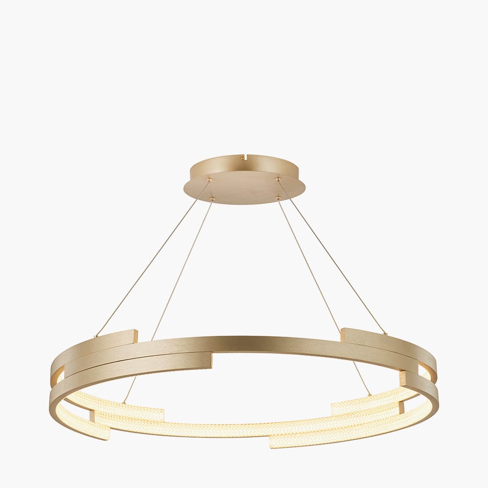 Pacific Lifestyle Outdoors Sienna Gold Metal LED Ring Pendant House of Isabella UK