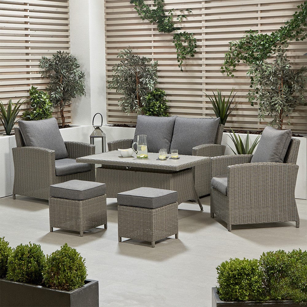 Slate Grey Barbados 2 Seater Lounge Set with Ceramic Top.